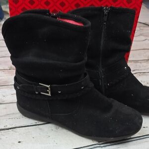 Girl's Black Suede Boots
